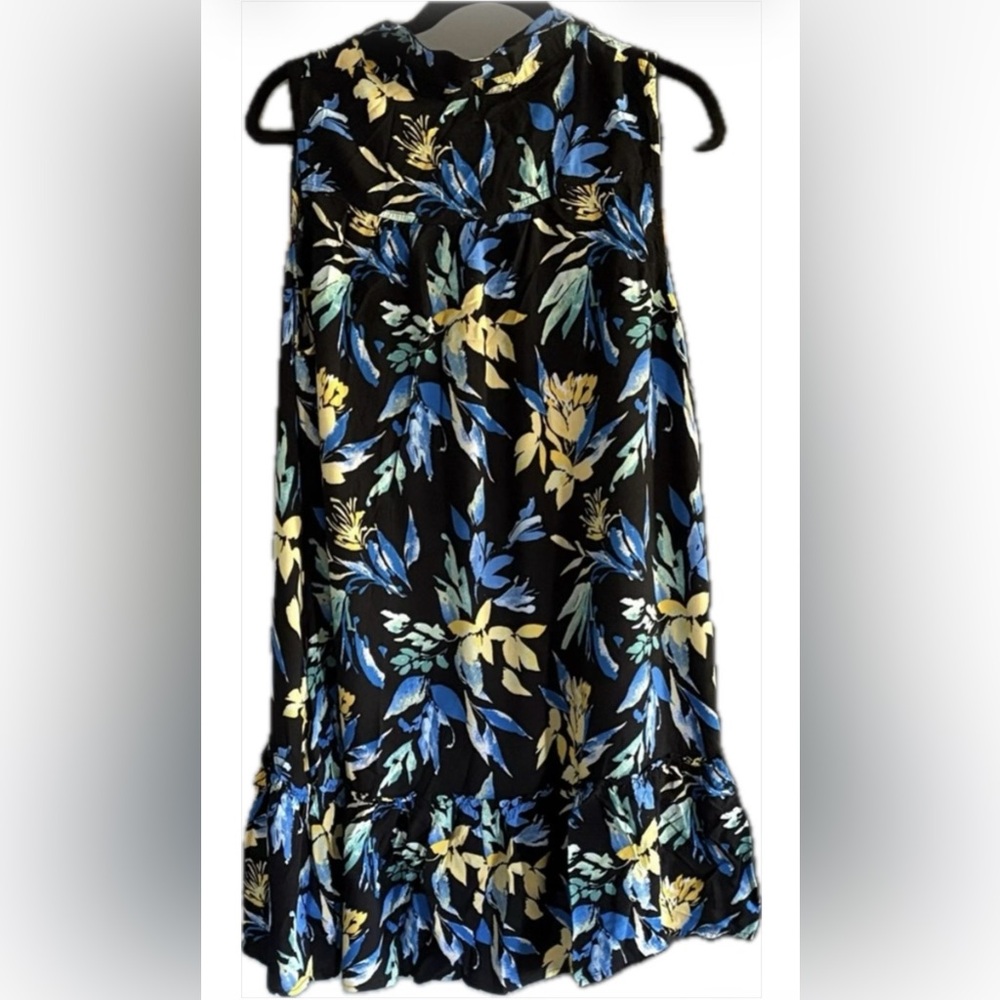 Time and Tru Floral Mini Dress - Black, Blue, Yellow - Picture 3 of 3